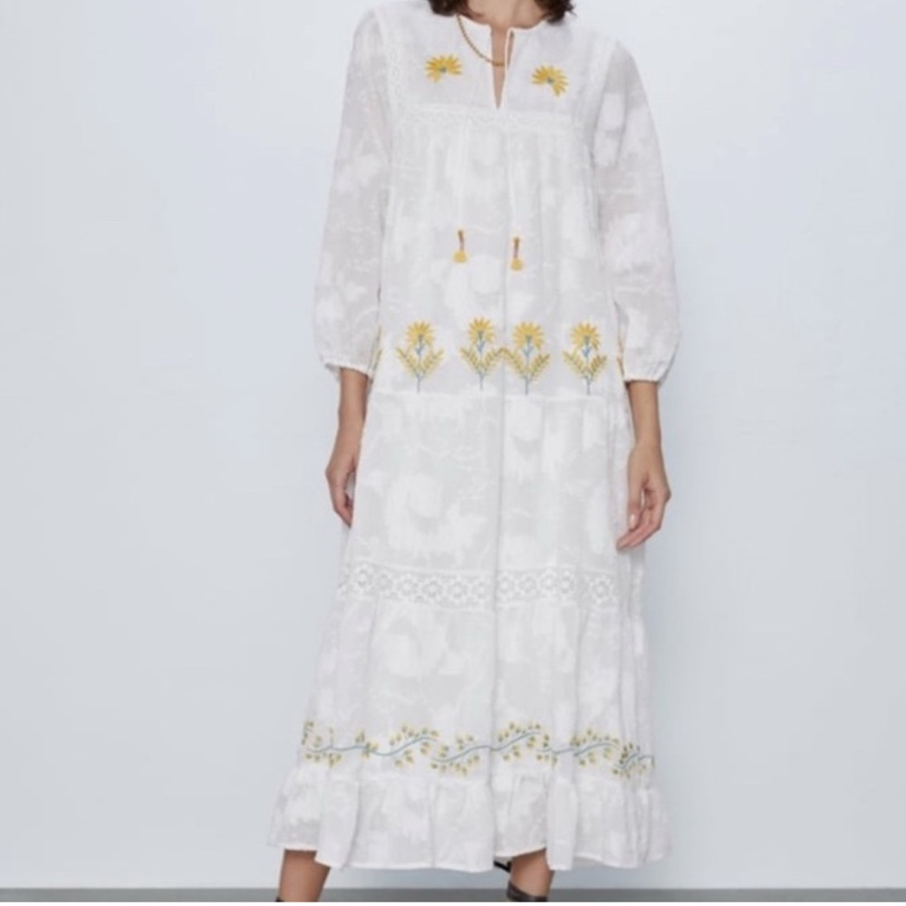Zara long sleeve maxi dress